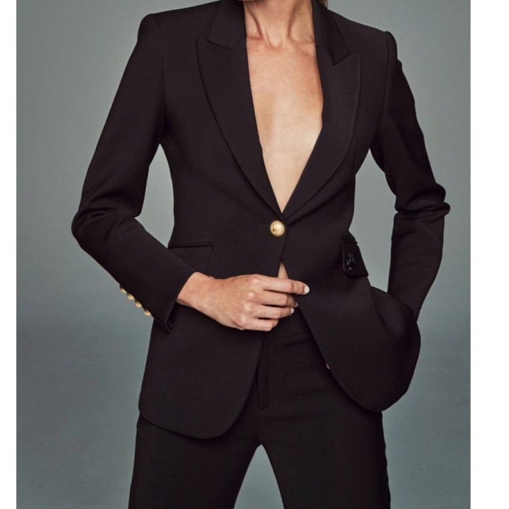 Express - Editor Breasted Novelty Gold
Button Blazer - Picture 1 of 7